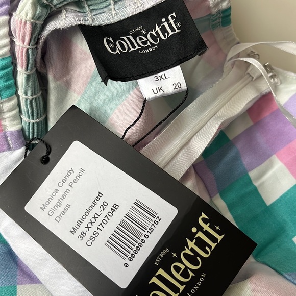 Collectif Monica Candy Gingham pencil dress, 16 - Picture 10 of 12